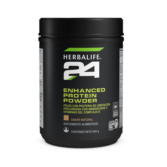 Herbalife® 24 Enhanced Protein Powder - Polvo con proteína de liberación prolongada con aminoácidos y vitaminas del complejo B sabor natural 640 g