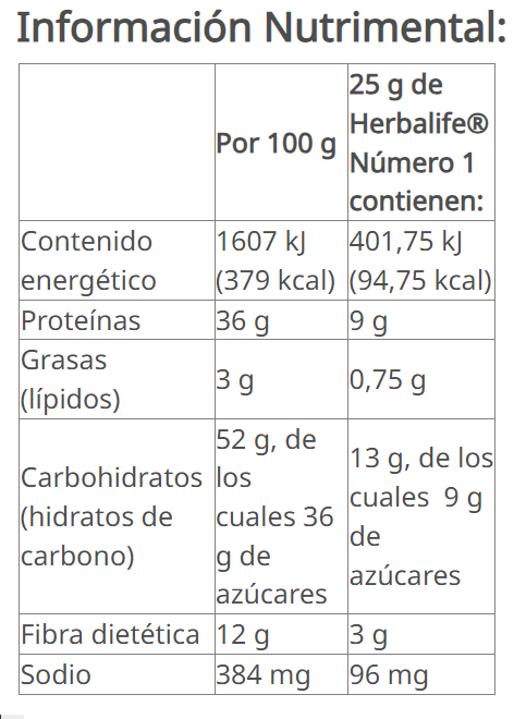 Herbalife® Número 1 Polvo para Preparar Batido sabor vainilla 550 g