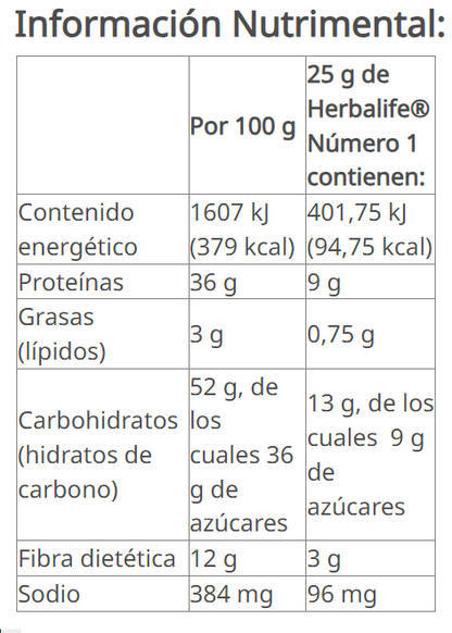 Herbalife® Número 1 Polvo para Preparar Batido sabor vainilla 550 g