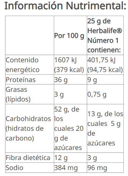 Herbalife® Número 1 Polvo para Preparar Batido sabor piña colada 550 g