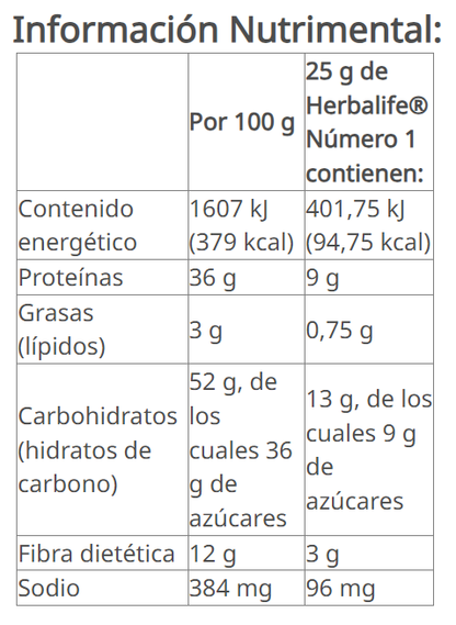 Herbalife® Número 1 Polvo para Preparar Batido sabor plátano 550 g